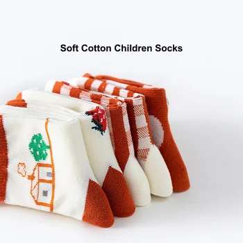 Pamučne čarape za djecu Jesen Zima 5 parova/lot Slatka Crtani čarape za djevojčice i dječake Od 1 do 12 godina i Za malu djecu Dječje čarape