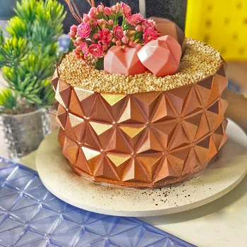 PAT 3D Diamond Dizajn Čipke Bočne Granice Torta Diy Predložak za tortu Mousse Plastični kalup za torte Alat za ukrašavanje torte Kalup za pečenje 6-9 cm