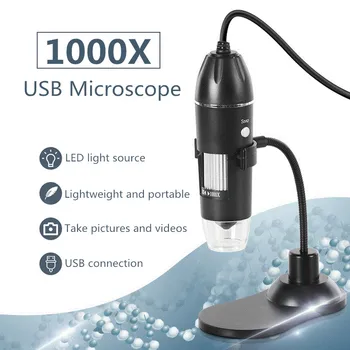 Podesiva 1000X/1600X USB digitalna kamera mikroskopa 3 u 1 elektronski mikroskop s povećalom sa 8 led povećanjem