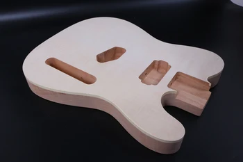 Pogodan Za električne gitare Diy U Stilu Tijelu Telo Od Mahagonija+Furnir od Vatre Javora Ručni rad Nezavršene Gitaru Dogovor
