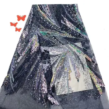 Poseban dizajn 2020 nova vezene nadvoji cvjetne čipke tkanina od tila 5 metara nadvoji cvjetne čipke tkanina s nekoliko iskre za haljine DPMAY081
