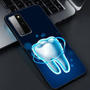 Silikonska Torbica za telefon s uzorkom zuba stomatolog za Samsung Galaxy S22 Pro S20 S21 FE Ultra S10 Lite S8 S9 S10E S10 Plus Crni poklopac