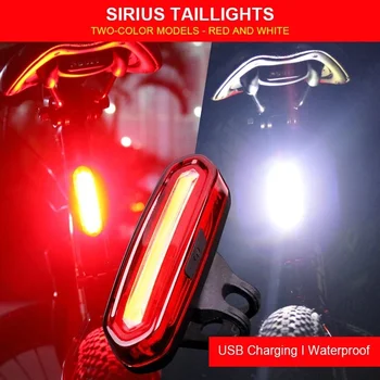 T6 LED Biciklistička Fenjer Mountain Bike Prednji Stražnji dugo Svjetlo USB Punjiva Vodootporan Biciklistička Fenjer, Upozoravajuća žaruljica Sigurnosnih Vožnje