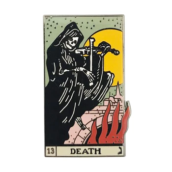 Tarot karta smrti pin violina lubanju broš ikonu proricanja gotički umjetničke dekoracije smiješno pribor za Noć vještica