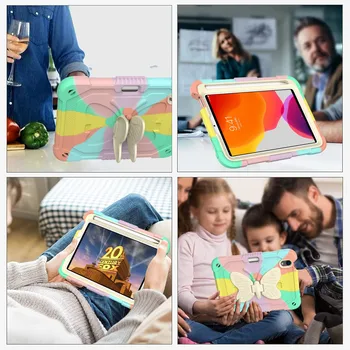 Torbica za tablet iPad Mini 6 Novi 2021 Krila Leptira Naramenica Oklop Stalak Tvrdi PC Silikon Dječji šok-dokaz Torbica