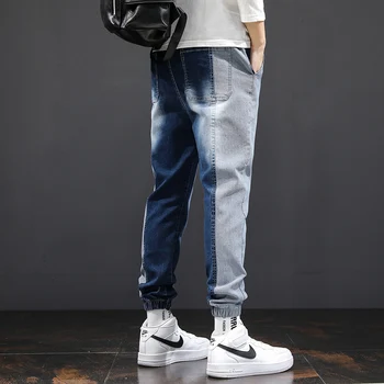 Traperice za muškarce 2021 Korejski moda Ulica odjeća Harajuku Muške svakodnevne hlače Kolaž traper hlače Hip - hop Muška odjeća