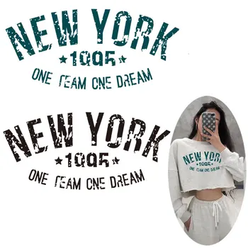 Trend New york giants slova prijenos topline u kombinaciji za odjeću za djevojčice tim нашивки glačalo na oblogu naljepnice s imenom grupe t-shirt brokata