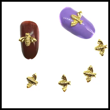 'Tvrdi malo pčela' 3d Ovjes Ukrasa za nail art Ukrasi za nokte, Naljepnice za nokte Gold Nail Dizajn Potrepštine Silver Manikura DIY Pribor