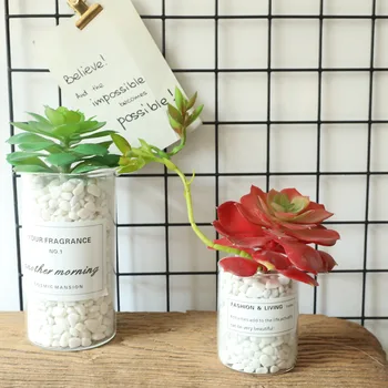 Umjetna Bonsai Biljke u loncima Zelene Sočne Biljke Lažni Cvijeće u loncima Ukrasa za uređenje doma Vrt Dekor za zabave u hotelu