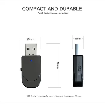 USB Bluetooth-kompatibilni 5,0 Audio A2DP AVRCP Tehnologije Prijemnik 3,5 Audio Odašiljač Adapter Za TV/PC Zvučnik za slušalice