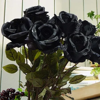 Velika grana Australske ruže Umjetno cvijeće crne ruže, svila, lažni Cvijeće za uređenje doma hotela DIY Vjenčanje jesenje dekoracije