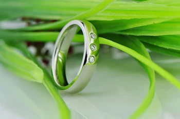 Vjenčani prsten od nehrđajućeg čelika 316L s tri kamenjem CZ, postavljenim poklon za Božić