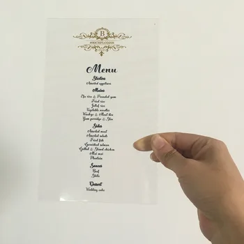 Vjenčanje usluga postavljanje jedinstvenog пригласительного ulaznice za vjenčanje akril kartice izbornika s šareni uzorak ispisa