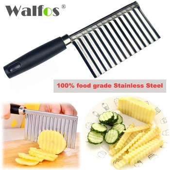 WALFOS Krumpir Od Nehrđajućeg Čelika s valovitim rubovima Kuhinjski Nož Kuhinjski Gadget Nož Za Povrće i Voće Alati za kuhanje Kuhinjske Noževe i Pribor