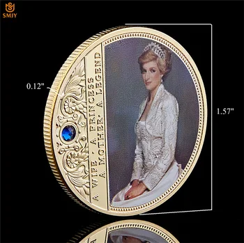 Zadnja ruža Britanska Princeza Diana Позолоченная Kopija Kraljice Prigodni novčić Naplativa vrijednost