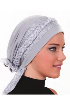 Čipka Twist čvor spreman s turbanom hidžab hauba kapa za žene