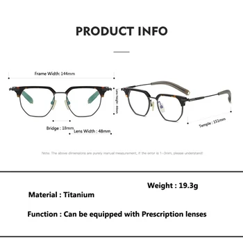 Ацетатная Титановая okvira za naočale za muškarce 2021 Novi Retro Četvrtaste naočale za kratkovidnost recept za žene Optički naočale Naočale