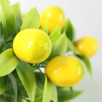 Флоне Bonsai Umjetne Biljke Bonsai Lažno Stablo Žuta Pjena Voće u Loncima Za Uređenje Doma Pribor Svadbena Dekoracija