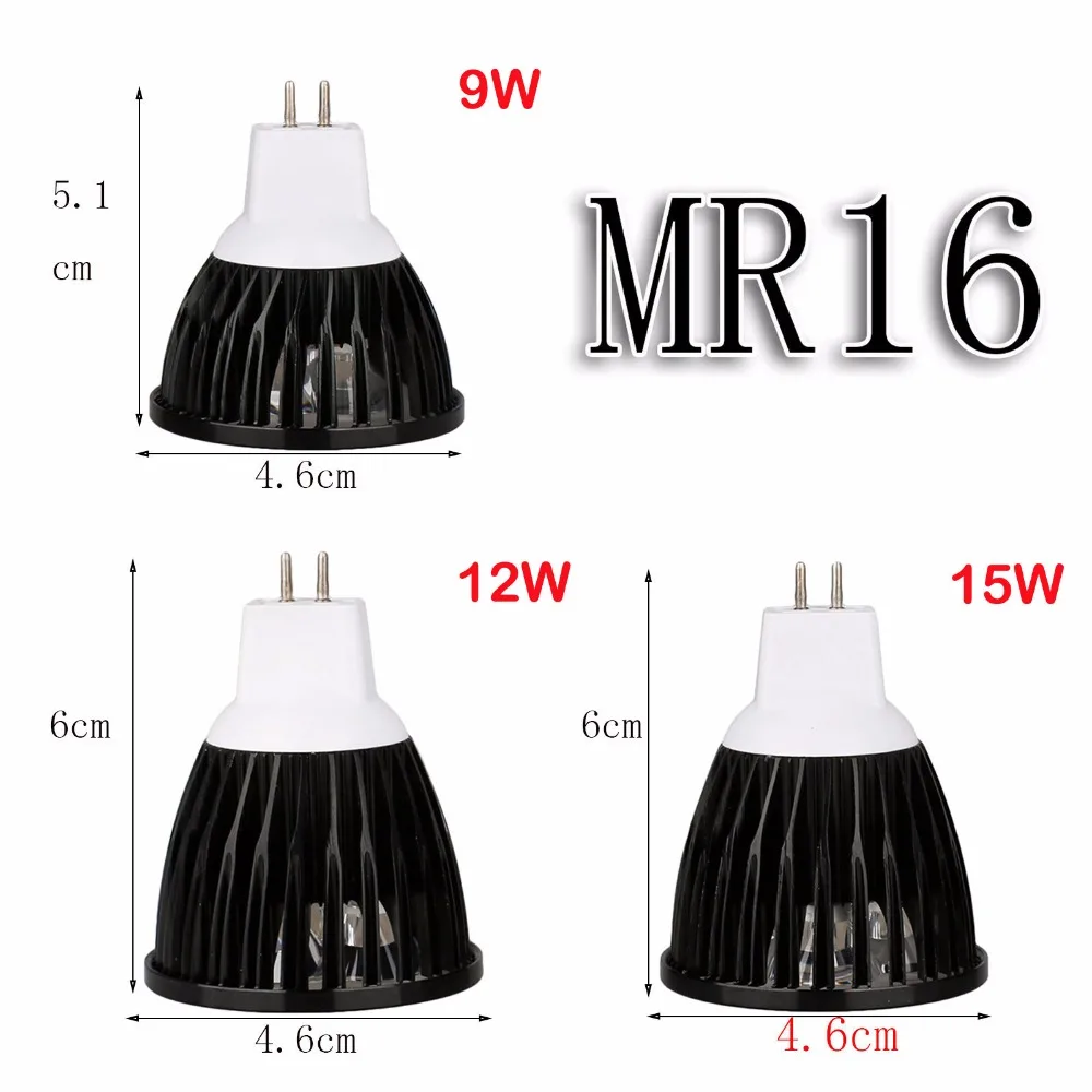 E12 E27 GU10 MR16 LED Lamp Spotlight COB Epistar Bulb 9W 12W 15W SE 